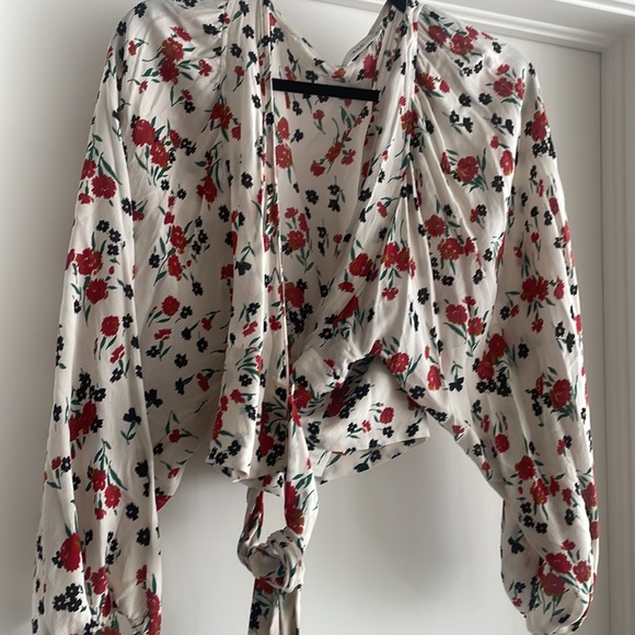 ALC floral silk blouse in white - Picture 1 of 3
